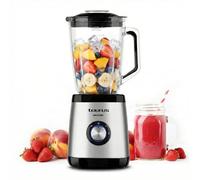 Taurus Amazing - Batidora de Vaso JB1502XC, 1500W, Jarra de Cristal 1.5L, 2 Velocidades + Turbo, 4 Cuchillas Inox, Pica Hielo, Seguridad Integrada, Apta Lavavajillas, Gris y Negro