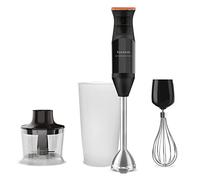 Taurus Bapi 1200 Rocket Plus - Batidora de mano, 1200W, pica hielo, cuchillas de acero inoxidable, set completo accesorios, diseño campana anti salpicaduras. 20 velocidades, Turbo, libre BPA