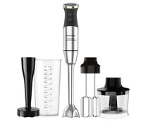 Taurus Bapi 1500 Luxe XL - Batidora de mano profesional de 1500W con varilla XL de acero inoxidable | 20 velocidades + Turbo | Cuchillas doble efecto | Campana antisalpicaduras | Set completo de acces