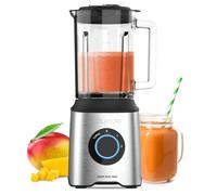Taurus - Batidora de Vaso 1500W | 2 Velocidades TURBO | Jarra Cristal 2L | Cuchillas 6 Filos | Acero Inoxidable | Base Antideslizante | BPA Free