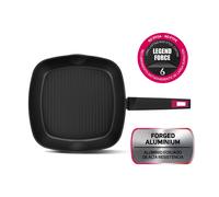 Taurus Best Moments Grill - Grill de aluminio forjado. 28x28 cm. mango ergonómico. para todo tipo de fuegos. recubrimiento antiadherente. apta para lavavajillas. libre PFOA. negro
