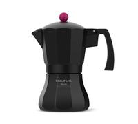 Taurus Black Moments 9 - Cafetera italiana, 9 tazas, base y filtro de acero inoxidable, mango ergonómico, válvula de seguridad, cierre de silicona para mayor seguridad, para todos los fuegos, negro
