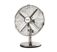 Taurus Boreal 12 Legend - Ventilador de mesa retro/vintage, Ventilador sobremesa Brush Metal, Sistema oscilación/inclinación, 4 aspas, Diámetro 30cm, 35W, Base redonda antideslizante, 3 velocidades