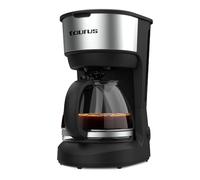 Taurus - Cafetera de goteo Verona 6 Inox | 6 Tazas | 600W | Jarra cristal graduada | Depósito agua visible | Filtro reutilizable | Auto apagado | Acabados Inox |