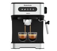 Taurus - Cafetera Espresso Trento 20Bar | 1o2 Tazas | Apagado Automático | Control Táctil | Vaporizador para Leche | Diseño elegante Inox