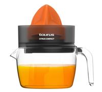 Taurus Citrus Compact - Exprimidor de Naranjas Electrico, Doble Sentido de Rotación, Cono Exprimidor Extra Grande, Desmontable, Apto para Lavavajillas, Almacenamiento Compacto, BPA Free, 800 ml