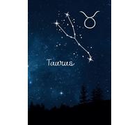 Taurus Constellation Journal Notebook - Night Sky with Landscape Silhouette: 6"x9" Paperback College Ruled Composition Notebook, 120 lined pages, April and May Birthday Gift (April 20-May 20)