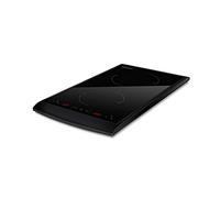 Taurus Darkfire Domino - Placa de inducción digital con 2 fuegos, Diámetro hasta 17,5 cm, 10 niveles de potencia, Temperatura ajustable, Función temporizador, Diseño ultraslim, 2900W, 600x310x71 mm.