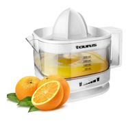Taurus - Exprimidor Eléctrico TC-350, 25W, Zumo Cítricos, Filtro Pulpa Ajustable, Jarra Transparente 350ml, Sin BPA, Desmontable, Doble Sentido Rotación, Lavavajillas, Base Antideslizante, Blanco