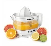 Taurus - Exprimidor Eléctrico TC-350, 25W, Zumo Cítricos, Filtro Pulpa Ajustable, Jarra Transparente 350ml, Sin BPA, Desmontable, Doble Sentido Rotación, Lavavajillas, Base Antideslizante, Blanco