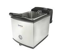 Taurus Freidora Profesional, 2000 W de potencia, Exterior de Tacto Frio, Fácil Transporte incluso caliente, 4.5 L de capacidad, Cestillo Recoge Migas, Aceite Limpio, Acero Inoxidable, Acabado Plateado
