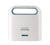 Taurus Mysandwich - Sandwichera eléctrica. 800W. 2 placas cuadradas para hacer 2 sándwiches a la vez. Sellado perfecto. Indicadores de funcionamiento. Placas con recubrimiento antiadherente. Blanco