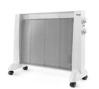 Taurus PRMB 1600 - Radiador de mica, 1600 W, 3 temperaturas, termostato regulable, ruedas, protección anti calentamiento, Silencioso, Blanco