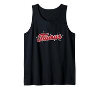Taurus Retro Script Zodiac Rojo Camiseta sin Mangas