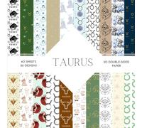 Taurus Scrapbook Paper: | Taurus Craft Paper | 8.5 x 8.5 inch | Zodiac Themed Patterns | 20 patterned double sided sheets (20 designs) |