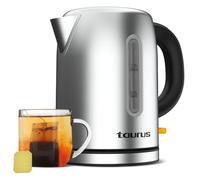 Taurus Selene Compac Hervidor de agua, cuerpo de Inox, 2200 W, 1 liter, Jarra sin cable, Filtro extraíble, color plateado