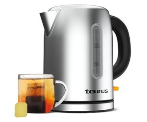 Taurus Selene Compac Hervidor de agua, cuerpo de Inox, 2200 W, 1 liter, Jarra sin cable, Filtro extraíble, color plateado