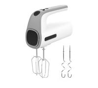 Taurus Station Grey - Batidora amasadora de repostería, 300W, 5 velocidades, función turbo, 2 tipos varillas: amasadoras y batidoras, varillas extraíbles, libre BPA, ergonómica, compacta, blanco/gris