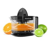 Taurus TC-350, Exprimidor de Naranjas Electrico, 350ml de Zumo, Jarra Transparente Graduada, Doble Sentido de Rotación, Diseño Compacto, Apto para Lavavajillas. Color Negro
