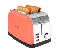 Taurus Tostador Vintage II – 950W, 2 ranuras 135x35 mm, cuerpo INOX, 7 niveles – Coral