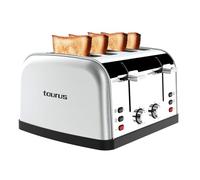 Taurus - Tostador 1900W, 4 Ranuras, 7 Niveles, INOX, Autocentrado, Vintage