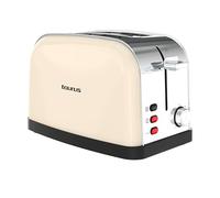 Taurus - Tostador Retro Inspire II Cream, 950W, 2 Ranuras 135 x 35 mm, 7 Niveles, 3 Funciones, Cuerpo Inox, Autocentrado, Recogemigas, Elevación Extra, Recoge cables, Crema