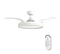 Taurus Ventilador de Techo con Aspas Retráctiles y Luz LED Regulable 36W | Motor DC Ultrasilencioso 30W | Ventilador de 107 cm con 6 Velocidades, Modo Invierno-Verano y Mando a Distancia