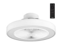 Taurus - Ventilador de Techo Fresko Invisible 40W | 7 Aspas Protegidas | Motor DC | Ultrasilencioso | 3 Tipos de Luz | 6 Velocidades | Función Verano/Invierno | Control Remoto y Temporizador 8h