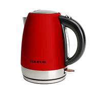 Taurus Vintage Red - Hervidora de agua, 2200W, 1.7L, base giratoria 360º, asa ergonómica, apagado automático, botón de apertura, filtro extraíble, alojamiento para el cable, acero inoxidable, roja