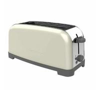 Taurus Vintage Single Cream - Tostador, 850W, 6 niveles de tostado, una ranura extra larga de anchura variable, funciones: stop y descongelar, sistema auto centrado, acero inoxidable