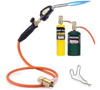 TAUSOM Cabezal de antorcha de propano, antorcha de gas Mapp con manguera de 3.6 pies y ajuste de flujo, soldadura soldada, barbacoa, antorcha de combustible por Propane Mapp Map Pro Gas