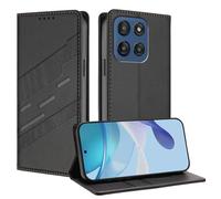 TAUYN Funda Leather Folio para el Motorola Edge 60, Premium PU/TPU Cuero Wallet Carcasa de Cuero PU Antigolpes Case, con Soporte y Ranura para Tarjeta. Negro