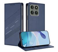 TAUYN Funda Leather Folio para el Motorola Edge 60 Pro, Premium PU/TPU Cuero Wallet Carcasa de Cuero PU Antigolpes Case, con Soporte y Ranura para Tarjeta. Azul Oscuro