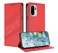 TAUYN Funda Leather Folio para el Oneplus 15R, Premium PU/TPU Cuero Wallet Carcasa de Cuero PU Antigolpes Case, con Soporte y Ranura para Tarjeta. Rojo