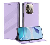 TAUYN Funda Leather Folio para el OPPO A5 Pro 5G/4G, Premium PU/TPU Cuero Wallet Carcasa de Cuero PU Antigolpes Case, con Soporte y Ranura para Tarjeta. Púrpura Claro