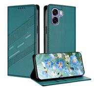 TAUYN Funda Leather Folio para el OPPO A6 5G/A6X 5G, Premium PU/TPU Cuero Wallet Carcasa de Cuero PU Antigolpes Case, con Soporte y Ranura para Tarjeta. Verde Oscuro