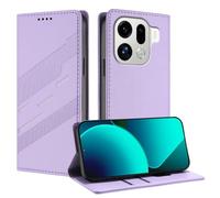 TAUYN Funda Leather Folio para el OPPO Find X9 Pro, Premium PU/TPU Cuero Wallet Carcasa de Cuero PU Antigolpes Case, con Soporte y Ranura para Tarjeta. Púrpura Claro