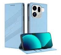 TAUYN Funda Leather Folio para el OPPO Find X9 Pro, Premium PU/TPU Cuero Wallet Carcasa de Cuero PU Antigolpes Case, con Soporte y Ranura para Tarjeta. Azul Claro