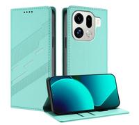 TAUYN Funda Leather Folio para el OPPO Find X9 Pro, Premium PU/TPU Cuero Wallet Carcasa de Cuero PU Antigolpes Case, con Soporte y Ranura para Tarjeta. Verde Menta