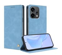 TAUYN Funda Leather Folio para el OPPO Reno 14F 5G/4G, Diseño de Flip Magnético, Premium PU/TPU Cuero Wallet Carcasa de Cuero Antigolpes Case, Resistente Caídas Protección Total. Azul Claro