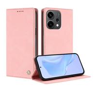 TAUYN Funda Leather Folio para el OPPO Reno 14F 5G/4G, Diseño de Flip Magnético, Premium PU/TPU Cuero Wallet Carcasa de Cuero Antigolpes Case, Resistente Caídas Protección Total. Rosa