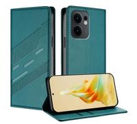 TAUYN Funda Leather Folio para el OPPO Reno13F 5G/Reno 13F 4G, Premium PU/TPU Cuero Wallet Carcasa de Cuero PU Antigolpes Case, con Soporte y Ranura para Tarjeta. Verde Oscuro