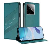 TAUYN Funda Leather Folio para el Realme GT 7, Premium PU/TPU Cuero Wallet Carcasa de Cuero PU Antigolpes Case, con Soporte y Ranura para Tarjeta. Verde Oscuro