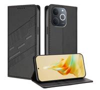 TAUYN Funda Leather Folio para el Realme Note 70T, Premium PU/TPU Cuero Wallet Carcasa de Cuero PU Antigolpes Case, con Soporte y Ranura para Tarjeta. Negro