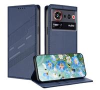 TAUYN Funda Leather Folio para el ZTE Nubia Z80 Ultra, Premium PU/TPU Cuero Wallet Carcasa de Cuero PU Antigolpes Case, con Soporte y Ranura para Tarjeta. Azul Oscuro