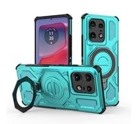 TAUYN Funda para Motorola Edge 50 Pro, TPU/PC Doble Capa Antigolpes Cover Caso, Soporte Metálico Giratorio 360°, Exterior a Prueba de Rayones y Caídas de Grado Militar. Verde