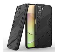 TAUYN Funda para Realme 10 4G, TPU/PC Antigolpe Shell con Horizontal et Vertical Soporte, Heavy Duty Armor Protection Case - Negro