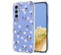 TAUYN Funda para Samsung Galaxy A17 5G/4G, Fundas Transparente TPU con Diseño de Flores y Plantas, Antichoque y Anticaídas, Flexible y Duradera, Diseño Ligero y Moda. Mariposita