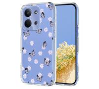 TAUYN Funda para Xiaomi Redmi 15C 4G/5G, Fundas Transparente TPU con Diseño de Flores y Plantas, Antichoque y Anticaídas, Flexible y Duradera, Diseño Ligero y Moda. Mariposita