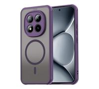 TAUYN Funda para Xiaomi Redmi Note 15 Pro 5G, Fundas Mate Semi-Translúcida, Compatible MagSafe, Resistente a los Arañazos en la Parte Trasera de PC, TPU Antigolpes, Resistente Dactilares Cover. Morado
